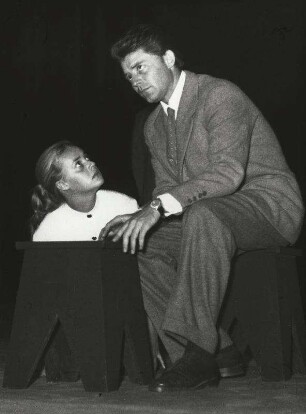 Gerard Philipe, Jeanne Moreau. Probe Prinz von Homburg, Schiller Theater 1952