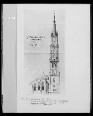 Aufriss der Stadtpfarrkirche Sankt Stephan