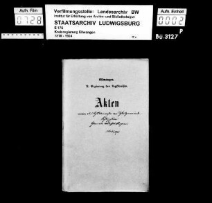 Schuldenwesen der Gesamt- und der Teilgemeinde Dunstelkingen sowie der Teilgemeinden Hofen und Schrezheim