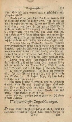 Nothwendigste Tugendübungen.