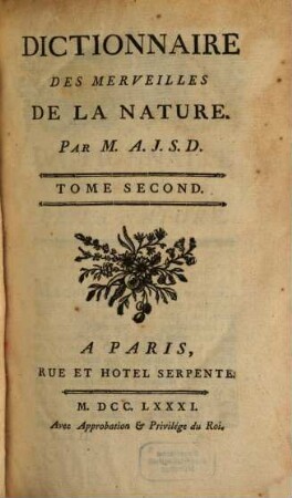 Dictionnaire Des Merveilles De La Nature, 2. [M - Z]