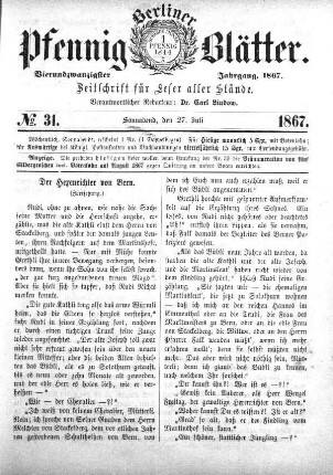 No. 31, Sonnabend, den 27. Juli