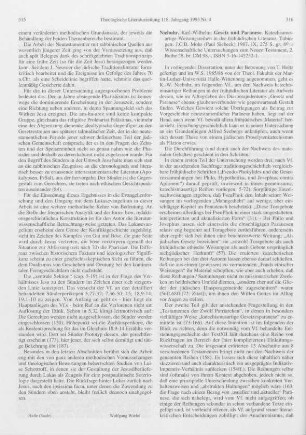 316-318 [Rezension] Niebuhr, Karl-Wilhelm, Gesetz und Paränese