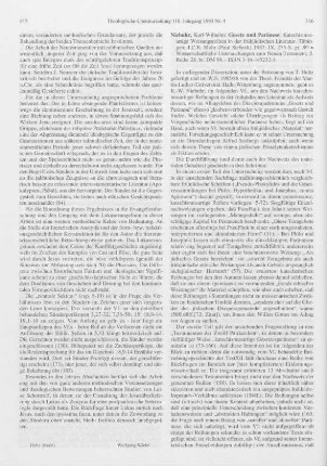 316-318 [Rezension] Niebuhr, Karl-Wilhelm, Gesetz und Paränese