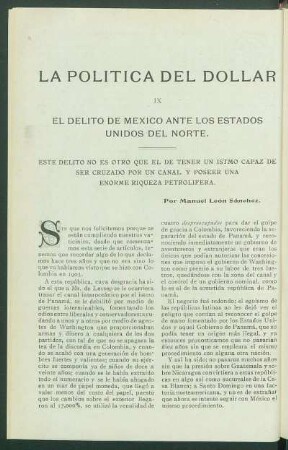 La política del dólar