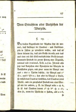 Vom Extrahiren oder Ausziehen der Wurzeln