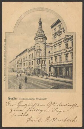 Ansichtskarte Turm der Reichsdruckerei, Oranienstraße [3/3]