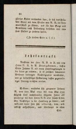 44-46, Lehrkontrakt.