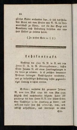 44-46, Lehrkontrakt.