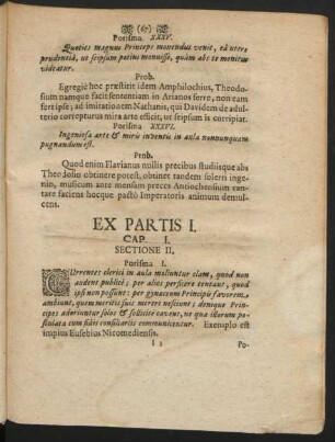 Ex Partis I. Cap. I. Sectione II.