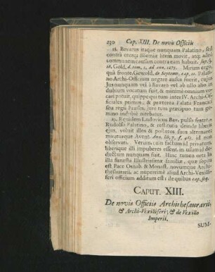 Caput XIII. De novis Officiis Archirhesaurarii & Archi-Vexilliseri; & de Vexillo Imperii.