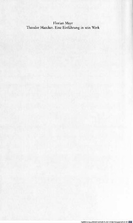 Theodor Haecker : eine Einführung in sein Werk