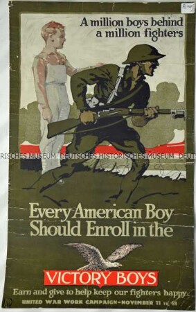 Amerikanisches Kriegspropagandaplakat zugunsten der Victory Boys