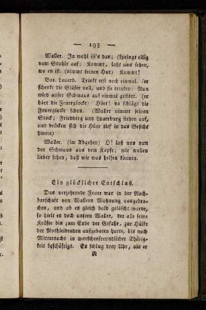 Ein glücklicher Entschluß.