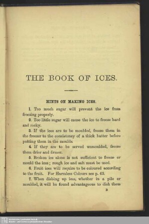 Hints on making ices