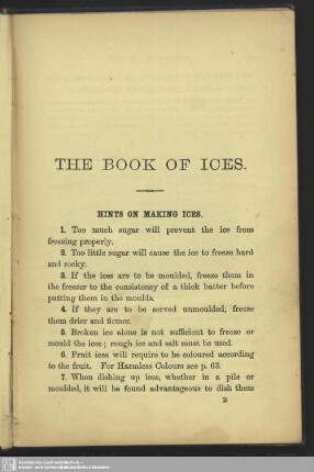 Hints on making ices