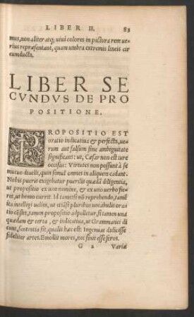 Liber Secundus De Propositione.