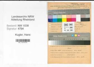 Entnazifizierung Hans Kugler , geb. 01.12.1904 (Angestellter)