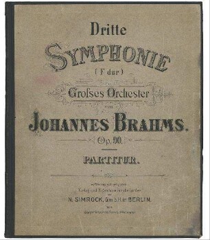 Sinfonie Nr. 3 F-Dur Op. 90, Partitur
