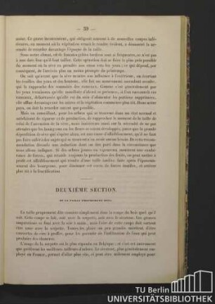 Deuxième Section. De la taille proprement dite.