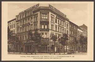 Ansichtskarte "Hotel Preussischer Hof", Königgrätzer Straße 117a