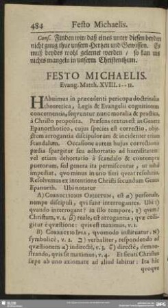 Festo Michaelis. Evang. Matth. XVIII. 1-11