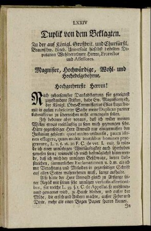Duplik von dem Beklagten.