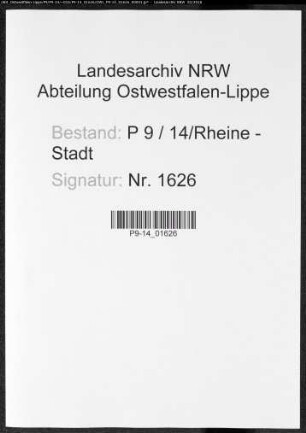 Sterberegister Standesamt Rheine-Stadt