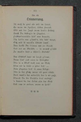 Nr. 69. Erinnerung.