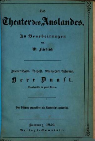 Das Theater des Auslandes. 2. 1850, H. 7