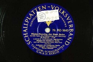 Flieder-Monolog des Hans Sachs : aus der Oper "Die Meistersinger von Nürnberg"; 1. Teil / (R. Wagner)