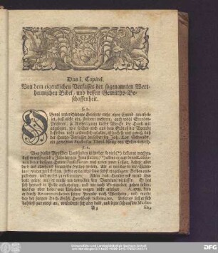 Das I. Capitel. Von dem eigentlichen Verfasser der sogenannten Wertheimischen Bibel, und dessen Gemüths-Beschaffenheit.