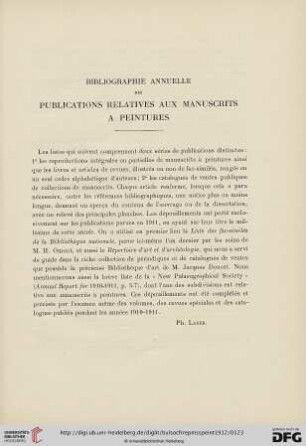 2: Bibliographie annuelle des publications relatives aux manuscrits à peintures