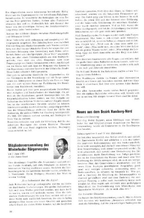 Mitgliderversammlung des Winterhuder Bürgervereins