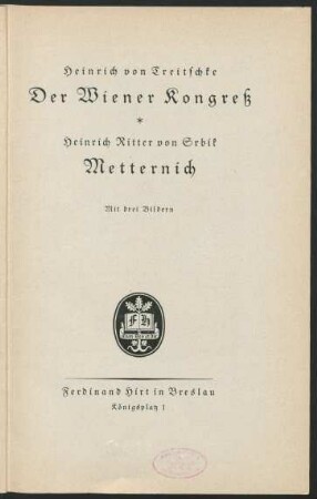 Der Wiener Kongreß ; ...