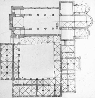 Jerichow, ehem. Prämostratenserkloster, Grundriss von Stiftskirche und Kloster