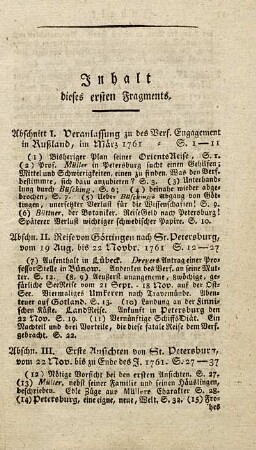 Inhalt dieses ersten Fragments