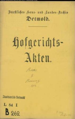 Böcke, Johann Bernd, Müller zu Heiden gegen Johann Töns Brüning zu Heiden