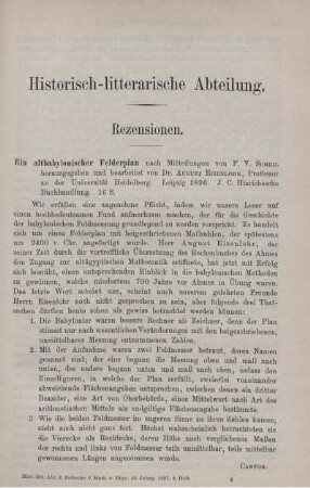 Historisch - litterarische Abteilung. Rezensionen.