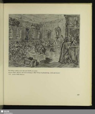 Der fleißige Lehrling wird reich und Sheriff von London. Lavierte Rötel-, Bleistift- und Federzeichnung zu Blatt VIII der Kupferstichfolge „Fleiß und Faulheit“, 1747