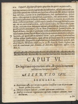 Caput VI. De legitimo operarum usu, & quis in earum exhibitione sumptus praestet?