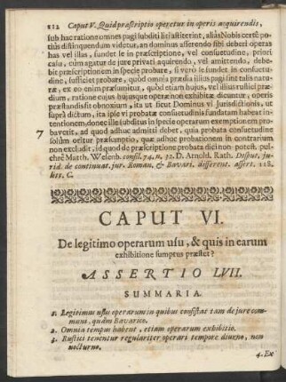 Caput VI. De legitimo operarum usu, & quis in earum exhibitione sumptus praestet?