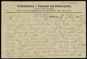 LT. heut morg Dein Brief. Die Arbeit...