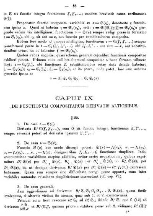 CAPUT IX. - DE FUNCTIONUM COMPOSITARUM DERIVATIS ALTIORIBUS.