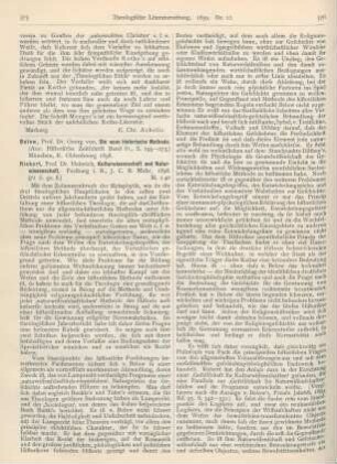 375-377 [Rezension] Rickert, Heinrich, Kulturwissenschaft und Naturwissenschaft
