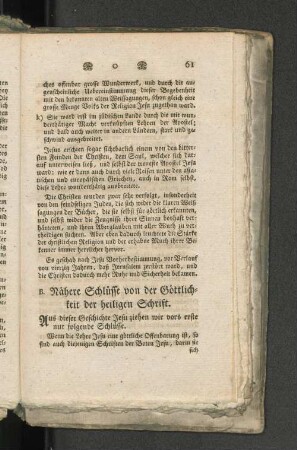 B. Nähere Schlüsse von der Göttlichkeit der heiligen Schrift.