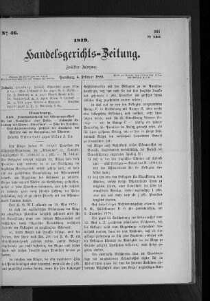 No 46 1879. Handelsgerichts-Zeitung.