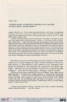 4: "Wnętrze grobu Kazimierza Wielkiego" Jana Matejki : od dokumentu do metafory