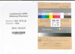 Entnazifizierung Heinrich Stork , geb. 02.09.1897 (Finanzbeamter)