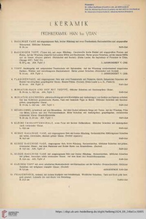 I. Keramik (Nr. 1-193)